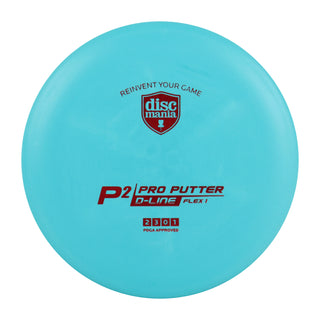 Discmania Disc Golf D-Line Flex 1 P2 Pro Putter 2/3/0/1 Teal/Red 176 grams