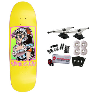 JK Industries Skateboard Complete Lance Dream Girl Shaped 9.5" Yellow Hook Ups