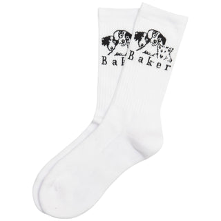 Baker Skateboards Socks Where My Dogs At White