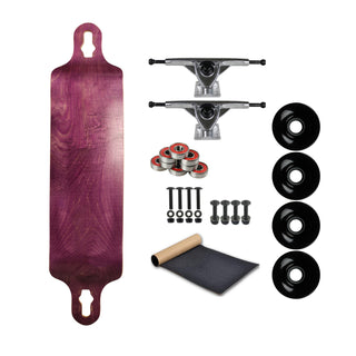 Moose Longboard 9.75" x 41.25" Double Drop (Down/Through) Purple (All Parts Included)