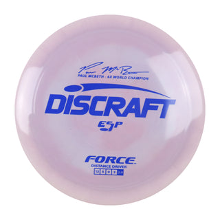 Discraft Disc Golf Paul McBeth Signature ESP Force Distance Driver 12/5/0/3 Light Purple/Royal Blue 173-174g