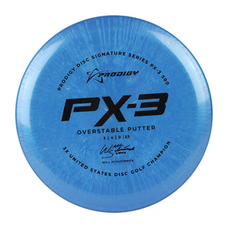 Prodigy Disc Golf PX-3 500 Schusterick 2022 Signature Putter 3/4/0/2.5 Blue/Black 170g