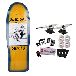 Dogtown Skateboard Complete Suicidal Skates Pool Skater Blue Fade Yellow 10.12" x 30.32" Old School