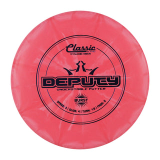 Dynamic Disc Golf Classic Blend Burst Deputy Putter 3/4/-1.5/0 Pink/Blue 173 grams