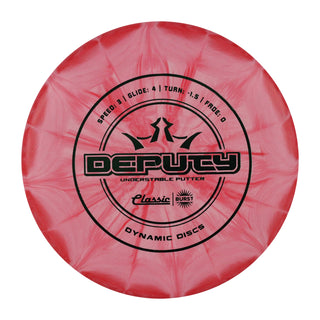 Dynamic Disc Golf Classic Burst Deputy Putter 3/4/-1.5/0 Pink Burst/Green 173g