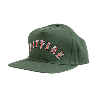 Spitfire Wheels Hat Old E Arch Snapback Olive Red