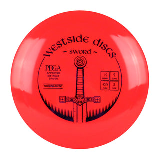 Westside Disc Golf Tournament Sword Distance Driver 12/5/-0.5/2 Red/Purple 173 grams