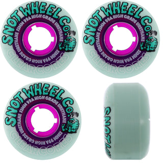 Snot Wheel Co. Skateboard Wheels 53mm Clear Cores 99A Purple/Teal