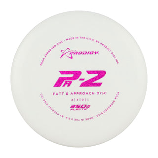Prodigy Disc Golf 350G PA-2 Putter 3/3/0/1 White/Magenta Sparkle 172 grams