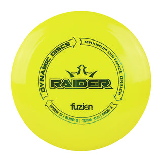 Dynamic Disc Golf Distance Driver BioFuzion Raider 13/5/-0.5/3 Yellow/Green 176 grams