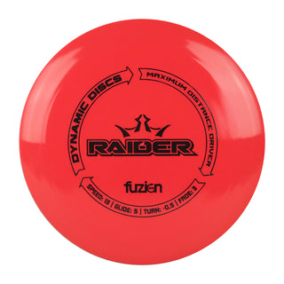 Dynamic Disc Golf Distance Driver BioFuzion Raider 13/5/-0.5/3 Red/Black 176 grams