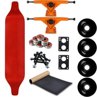 Moose Longboard 8" x 40" Drop Down Stained Red (All Parts Included)