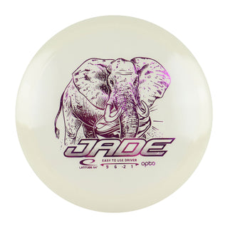 Latitude 64 Disc Golf Opto Jade Distance Driver 9/6/-2/1 Eggshell/Purple 159 grams