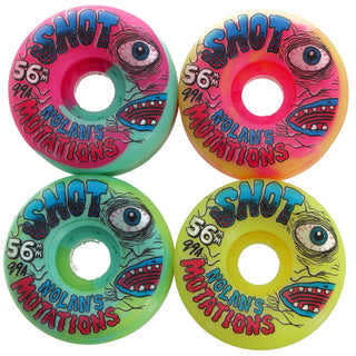 Snot Wheel Co. Skateboard Wheels 56mm Nolan Mutation Conicals 99A Multi Color