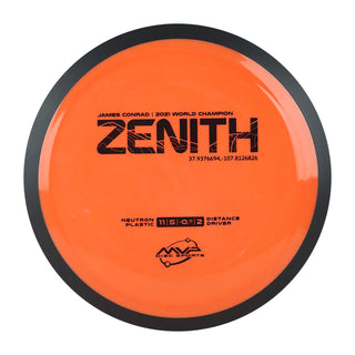 MVP Disc Golf James Conrad Neutron Zenith Distance Driver 11/5/-0.5/2 Orange 172 grams