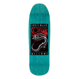 Welcome Deck Miller Lizard on Gaia Teal Stain 9.6" x 31.75"