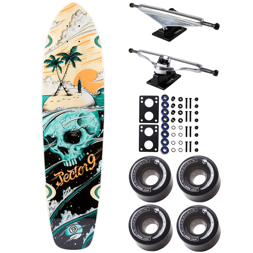 Sector 9 Longboard Cruiser Stranded Strand Bamboo/Maple Arbor Wheels P ...