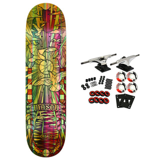 Real  Skateboard Complete Silva Rainbow Foil Holo Cathedral 8.25" x 31.5"