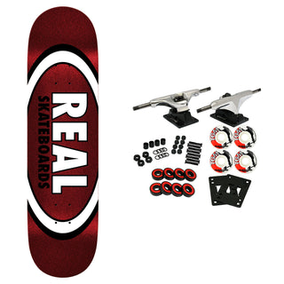 Real Skateboard Complete Easy Rider Glitter Oval Red Fire 8.5" x 31.85"