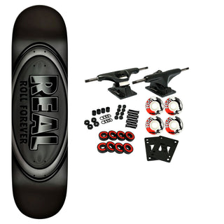 Real Skateboard Complete Basalt DBX Oval 8.5" x 31.8" Silver Foil