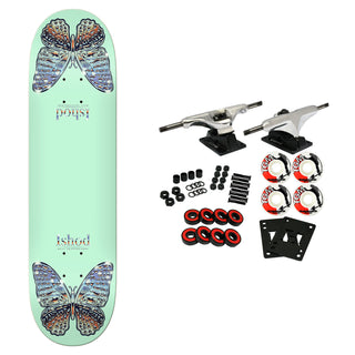 Real Skateboard Complete Ishod Mariposa Chrome Twin Teal 8.5" x 32.2"