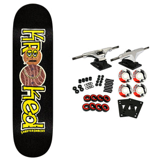 Krooked Skateboard Complete Quarter Snacks Snackman Black 8.5" x 31.85"