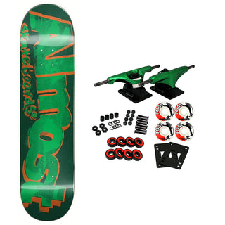 Almost Skateboard Complete Silk Screen Green 8.375" x 32.1"