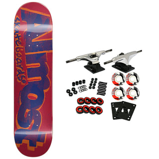 Almost Skateboard Complete Silk Screen Red 8.125" x 31.7"