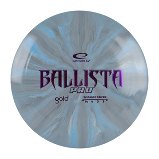 Latitude 64 Disc Golf Gold Burst Ballista Pro Distance Driver 14/4/0/3 Grey Blue/Purple 173 grams