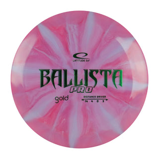 Latitude 64 Disc Golf Gold Burst Ballista Pro Distance Driver 14/4/0/3 Maroon Slate/Green 173 grams