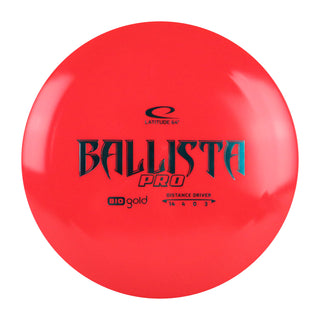 Latitude 64 Disc Golf BioGold Ballista Pro Distance Driver 14/4/0/3 Red/Turquoise 176 grams