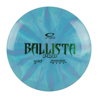 Latitude 64 Disc Golf Gold Burst Ballista Pro Distance Driver 14/4/0/3 Teal Purple/Green 176 grams
