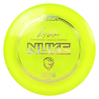 Discraft Disc Golf Ricky Wysocki Signature Series Z Line Nuke Driver 13/5/-1/3 Yellow/Gold Holo 173-174g