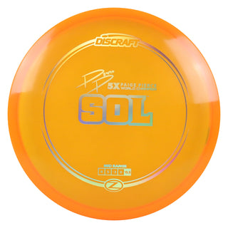 Discraft Disc Golf Paige Pierce Signature Z Line Sol Midrange 4/5/-3/0 Orange/Gold Holo 160-163g