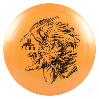 Discraft Disc Golf Paul McBeth Signature Big Z Zeus Distance Driver 12/5/-1/3 Orange/Gold Checkers 173-174g