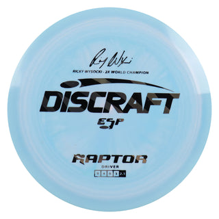 Discraft Disc Golf Ricky Wysocki Signature Series ESP Raptor Driver 9/4/0/3 Light Blue/Black Silver 173-174g