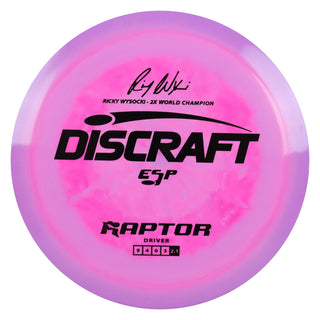 Discraft Disc Golf Ricky Wysocki Signature Series ESP Raptor Driver 9/4/0/3 Dark Pink Purple/Black 170-172g