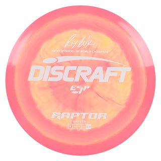 Discraft Disc Golf Ricky Wysocki Signature Series ESP Raptor Driver 9/4/0/3 Peach/White 170-172g