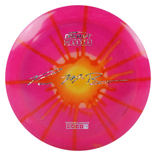 Discraft Disc Golf Paul McBeth Z Line Fly Dye Hades Distance Driver 12/6/-3/2 Red Splat Pink/Buzzz Holo 170-172g