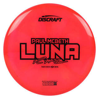 Discraft Disc Golf Paul McBeth 2025 Tour Series Z Swirl Luna Putter 3/4/0/2 Neon Red/Black 173-174g