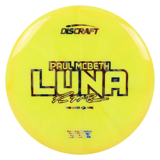 Discraft Disc Golf Paul McBeth 2025 Tour Series Z Swirl Luna Putter 3/4/0/2 Yellow/USA 173-174g