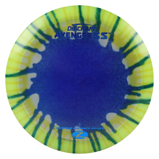 Discraft Disc Golf Z Line Fly Dye Avenger SS Distance Driver 10/5/-3/1 Blue Splat Yellow/Blue 173-174g