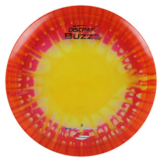 Discraft Disc Golf Z Line Fly Dye Buzzz Midrange Disc 5/4/-1/1 Yellow Splat Red/USA 173-174g
