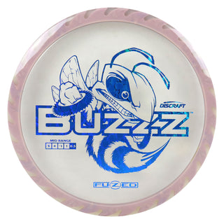 Discraft Disc Golf Fuzed Line Buzzz with Saw Pattern Midrange 5/4/-1/1 Clear with Lavender Saw/Blue Scales 167-169g