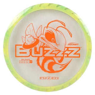 Discraft Disc Golf Fuzed Line Buzzz with Saw Pattern Midrange 5/4/-1/1 Clear with Green Yellow Saw/Orange 167-169g