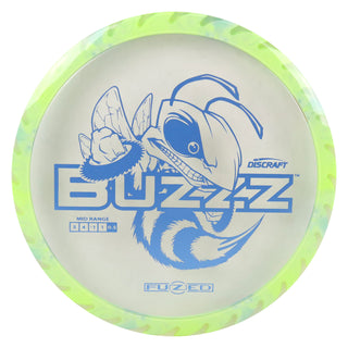 Discraft Disc Golf Fuzed Line Buzzz with Saw Pattern Midrange 5/4/-1/1 Clear with Green Blue Saw/Slate 167-169g