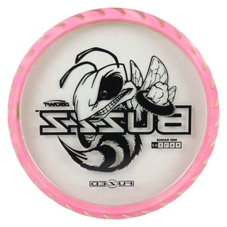 Discraft Disc Golf Fuzed Line Buzzz with Saw Pattern Midrange 5/4/-1/1 Clear with Pink Saw/Black 175-176g