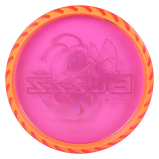 Discraft Disc Golf Fuzed Line Buzzz with Saw Pattern Midrange 5/4/-1/1 Pink with Orange Saw/Gold Shimmer 167-169g