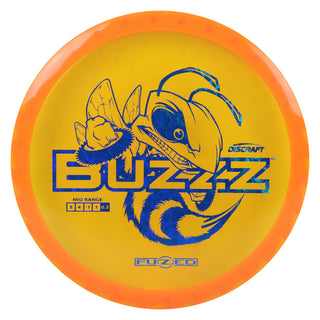 Discraft Disc Golf Fuzed Line Buzzz with Saw Pattern Midrange 5/4/-1/1 Orange with Orange Saw/Blue Scales 167-169g