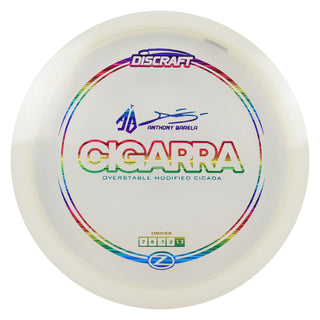 Discraft Disc Golf Anthony Barela Signature Series Z Line Cigarra Driver 7/6/-1/2 White/Rainbow Lines 170-172g